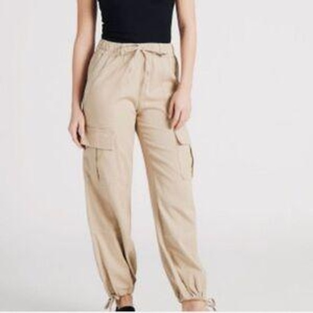 Habitual Cargo Pants Women Size Small Tan Excellent Utility Jogger HFH01700B